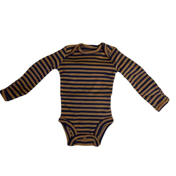 Carter's Bodysuits Long Sleeve Newborn Boy 4 Pc Snap Dinos Animal Stripe NWT - Picture 2 of 6